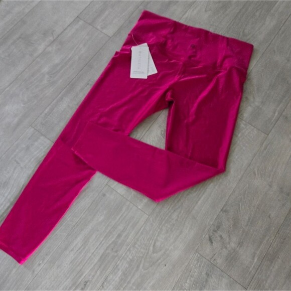 Athleta Elation shine tight leggings pink XL Barbiecore Activewear Yoga NWT - Picture 4 of 7